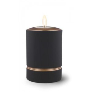 Ceramic Candle Holder Keepsake Urn (Linea Design) – BLACK